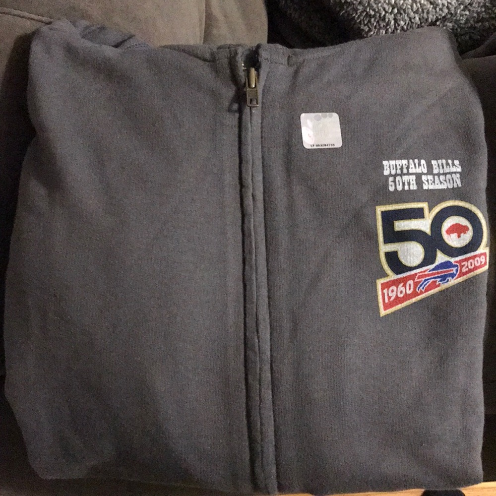 Large Buffalo Bills Zip Up Hooded Sweatshirt